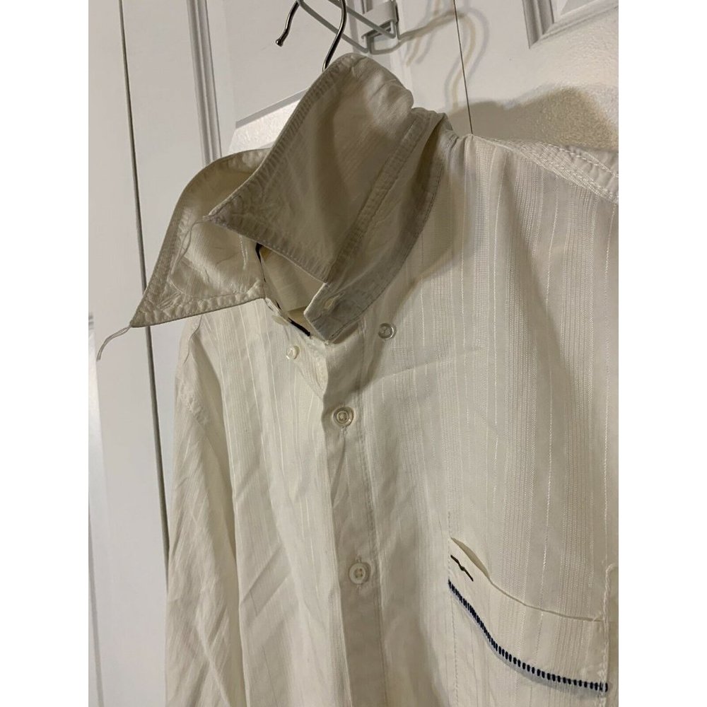 HUGO BOSS Men's Sz XL Button Up Shirt Long Sleeve‎ Orange Label Solid White